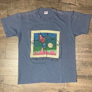 Arizona Men's Blue and Grey T-shirt